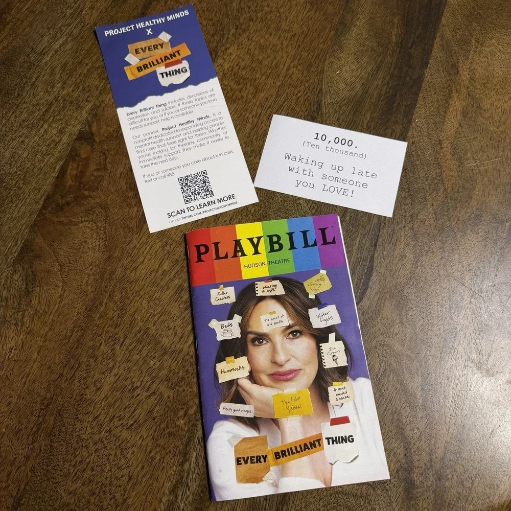 MARISKA HARGITAY EVERY BRILLIANT THING PLAYBILL WITH INSERTS